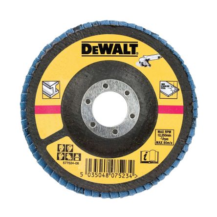 DeWALT DT33 Zirconium Oxide Flap Disc, 125mm, 60 Grit, 10 in pack [DT3309-QZ]; 494-003