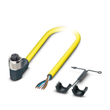 Phoenix Contact Right Angle Female 5 way M12 to Straight Free Ends Actuator/Sensor Cable, 10m [1409638]; 494-625