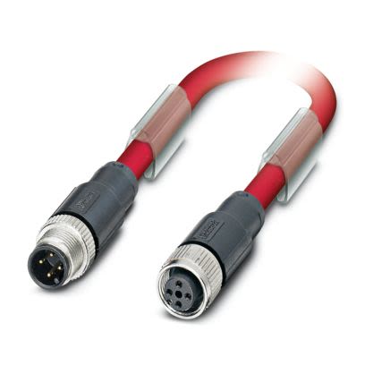 Phoenix Contact Straight Male 4 way M12 to Straight Female 4 way M12 Sensor Actuator Cable, 2m [1558438]; 494-662