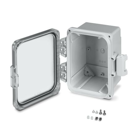 Phoenix Contact OCS Series Light Grey Polycarbonate Junction Box, IP69, 223 x 204 x 134mm [1471772]; 494-671