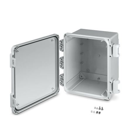 Phoenix Contact OCS Series Light Grey Polycarbonate Junction Box, IP69, 326 x 308 x 185mm [1471775]; 494-673