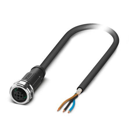 Phoenix Contact Free Ends to Straight Female 3 way M12 Sensor Actuator Cable, 10m [1476788]; 494-690