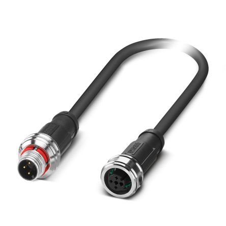 Phoenix Contact Straight Male 3 way M12 to Straight Female 3 way M12 Sensor Actuator Cable, 3m [1476831]; 494-695