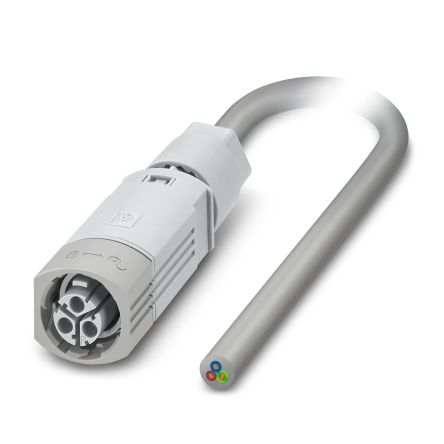 Phoenix Contact Straight Female 3 way Push-Lock to Free Ends Cable, 500mm [1526865]; 494-715
