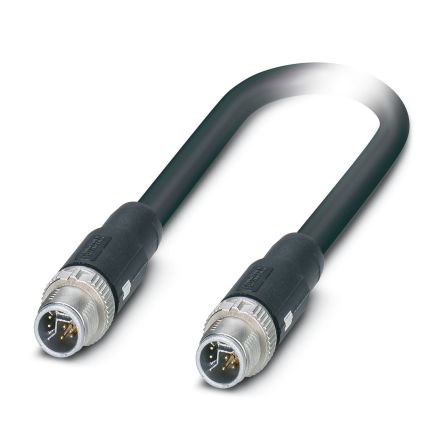 Phoenix ContactNBC, 1.5m Cat5, Black M12 to Male M12 Male, Shielded Shielded, Terminated Polyurethane Sheath [1435347]; 494-798