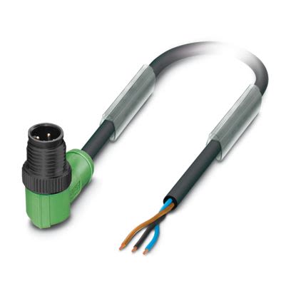 Phoenix Contact Right Angle Male 3 way M12 to Free Ends Sensor Actuator Cable, 5m [1442573]; 494-817