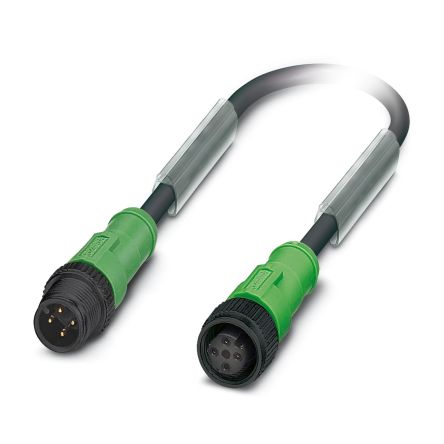 Phoenix Contact Straight Male 4 way M12 to Straight Female 4 way M12 Sensor Actuator Cable, 300mm [1442832]; 494-819