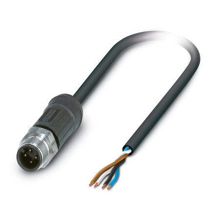 Phoenix Contact Straight Male 4 way M12 to Sensor Actuator Cable, 2m [1454040]; 494-826