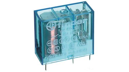 Finder PCB Mount Power Relay, 12V Coil, 10A Switching Current, SPDT [40.51.8.230.0000]; 494-873