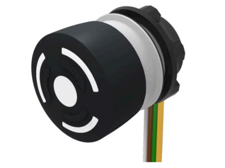 EAO 84-6340 Series Maintained Illuminated Emergency Stop Push Button, Panel Mount, 22.3mm Cutout, DPST, IP65, IP66, IP67 [84-6340.0040]; 495-985