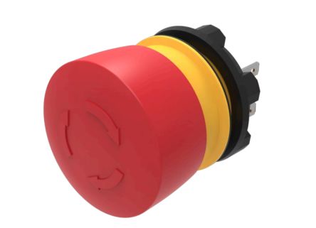 EAO 84-5540.0020 Series Emergency Stop Push Button, Panel Mount, 22.3mm Cutout, IP65, IP66, IP67 [84-5540.0020]; 495-992