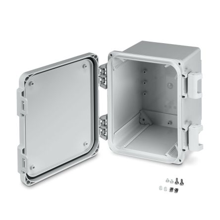 Phoenix Contact OCS Series Light Grey Polycarbonate Junction Box, IP69, 276 x 257 x 185mm [1471773]; 496-006