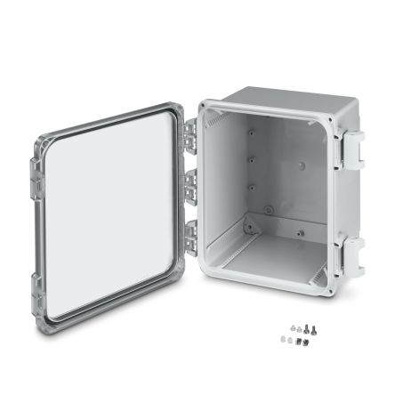 Phoenix Contact OCS Series Light Grey Polycarbonate Junction Box, IP69, 326 x 308 x 185mm [1471776]; 496-008