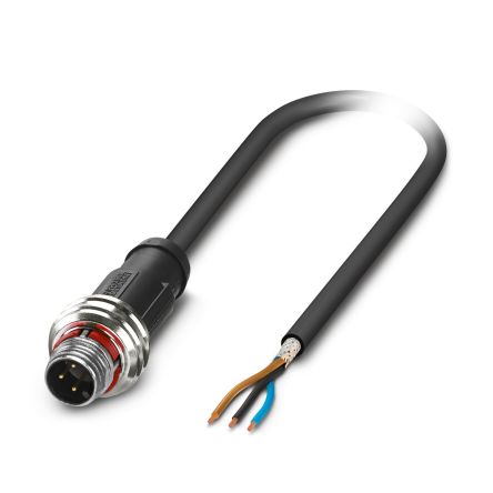 Phoenix Contact Straight Male 3 way M12 to Free Ends Sensor Actuator Cable, 1.5m [1476550]; 496-020