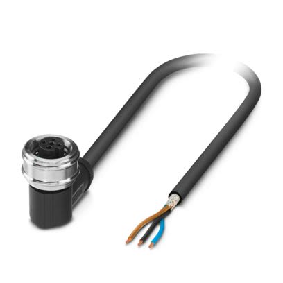 Phoenix Contact Free Ends to Right Angle Female 3 way M12 Sensor Actuator Cable, 3m [1476785]; 496-021