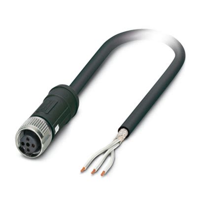 Phoenix Contact Straight Female 3 way M12 to Sensor Actuator Cable, 2.4m [1429063]; 496-058