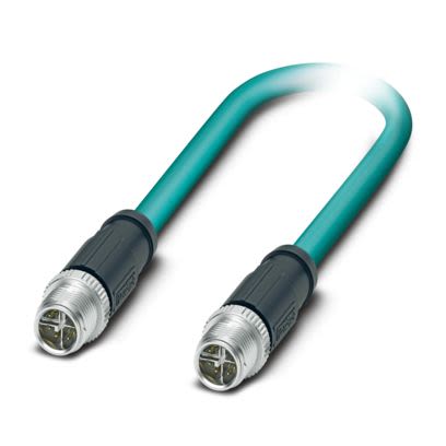 Phoenix Contact1423311, 3m Cat6a, Light Blue M12 to Male M12 Male, Shielded Shielded, Terminated Polyurethane Sheath [1423311]; 496-095