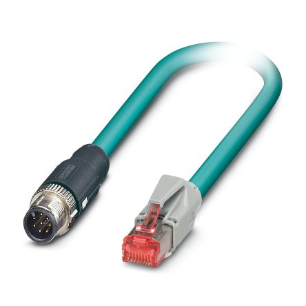 Phoenix ContactNBC-MS/ 3, 3m Cat5, Blue M12 to Male RJ45 Male, Shielded Shielded, Terminated Polyurethane Sheath [1413217]; 496-112