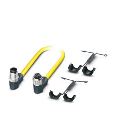 Phoenix Contact Right Angle Male 5 way M12 to Right Angle Female 5 way M12 Actuator/Sensor Cable, 500mm [1409626]; 496-113