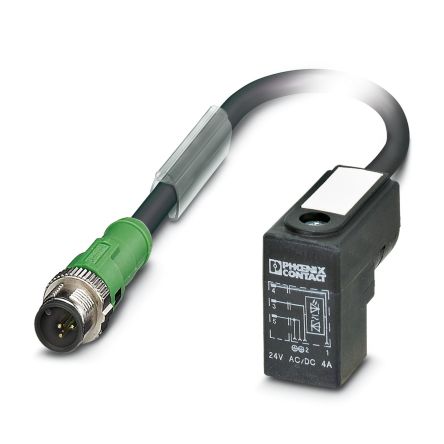 Phoenix Contact Straight Male 3 way M12 to 3 way Valve Connector Sensor Actuator Cable, 1.3m [1409766]; 496-119