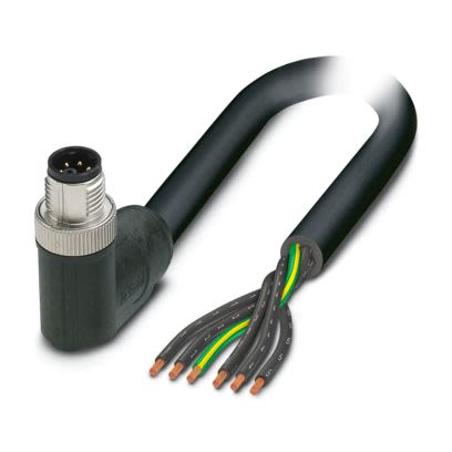 Phoenix Contact SAC PVC 6 x 1.5 mm² 6 Core Power Cable, Black, Grey Polyvinyl Chloride PVC, 3m [1414939]; 496-725