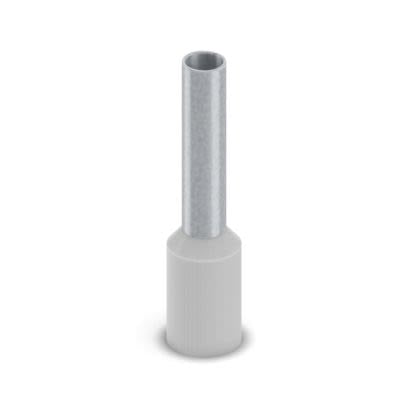Phoenix Contact, AI Insulated Bootlace Ferrule, 12mm Pin Length, 2.8mm Pin Diameter, Grey [2100053]; 496-956