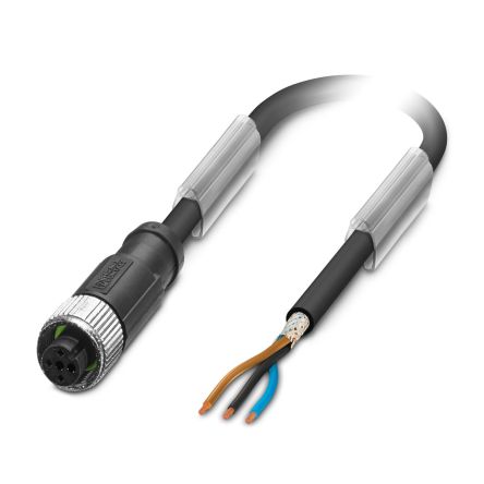 Phoenix Contact Straight Free Ends to Straight Female 3 way M12 Sensor Actuator Cable, 20m [1405512]; 497-184