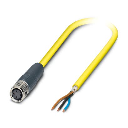Phoenix Contact Straight Free Ends to Straight Female 3 way M8 Sensor Actuator Cable, 10m [1406061]; 497-194
