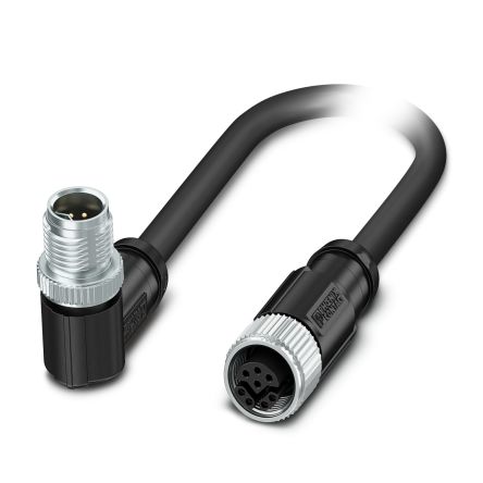 Phoenix ContactNBC-M12MRY/0, 0.3mm Cat5, Black M12 to Male M12 Female, Shielded Shielded, Terminated Polyurethane Sheath [1334664]; 497-267