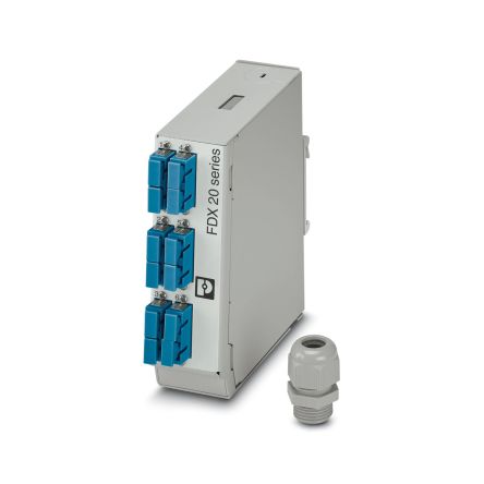 Phoenix Contact FDX 20Series, 12 Port SC, Single Mode DIN Rail Adapter [1084827]; 497-278