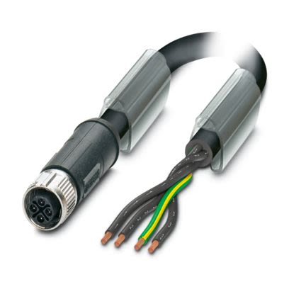 Phoenix Contact Straight Free Ends to Straight Female 4 way M12 Power Cable, 20m [1100838]; 497-305