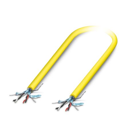 Phoenix Contact Shielded 4 Core Power Cable, Yellow Polyvinyl Chloride PVC, 8.7mm [1104834]; 497-307