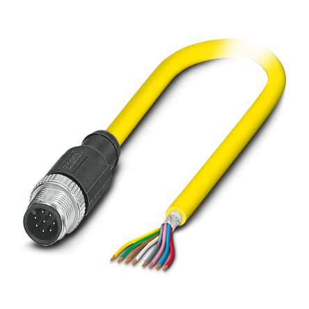 Phoenix Contact Straight Male 8 way M12 to Straight Free Ends Actuator/Sensor Cable, 2m [1406073]; 497-408