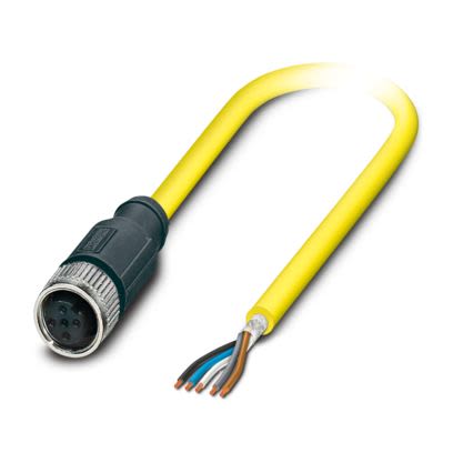 Phoenix Contact Straight Female 5 way M12 to Straight Free Ends Actuator/Sensor Cable, 10m [1406147]; 497-412