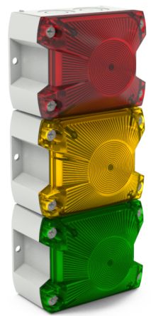 Pfannenberg 21514643055 Series Green, Red, Yellow Signal Tower, 2 Lights, 120 V dc, Base-mounted [21514643055]; 497-571