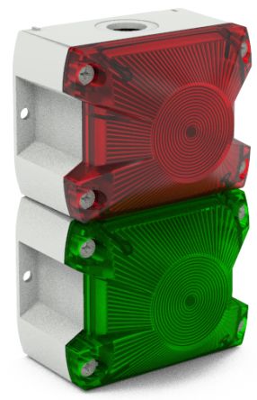 Pfannenberg 21514642055 Series Green, Red Signal Tower, 2 Lights, 120 V dc, Base-mounted [21514642055]; 497-575