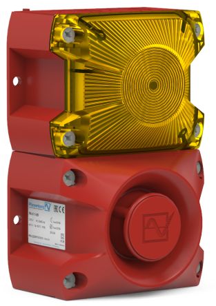 Pfannenberg 23383635055 Series Yellow Sounder Beacon, 24 V dc, IP66, Side Mounted, 105dB at 1 Metre [23311803000]; 497-598