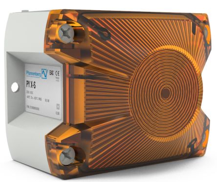 Pfannenberg 21513814055 Series Amber Blinking, Continuous Beacon, 12 → 48 V dc, Panel Mounted, LED Bulb, IP66 [21513814055]; 497-644