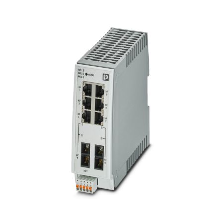 Phoenix Contact FL SWITCH Series DIN Rail Mount Ethernet Switch, 6 RJ45 Ports, 100Mbit/s Transmission, 24V [1095628]; 497-838