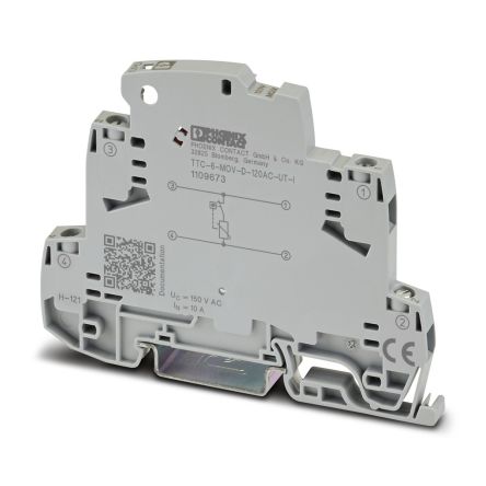 Phoenix Contact Surge Protector, 2.5kA, 150V ac/dc, DIN Rail Mount [1109673]; 497-863