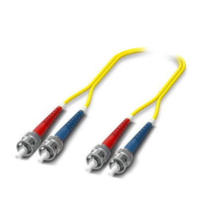 Phoenix Contact LC to ST x 2 Duplex Single Mode OS2 Fibre Optic Cable, 9/125μm, Yellow, 3m [1115564]; 497-868