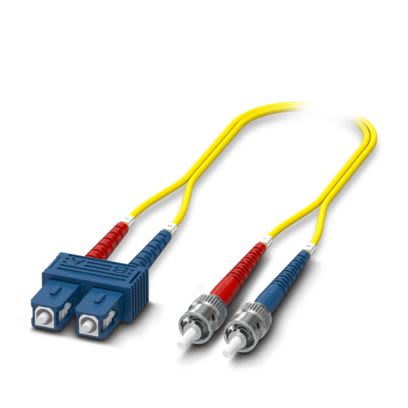 Phoenix Contact LC to SC Duplex Single Mode OS2 Fibre Optic Cable, 9/125μm, Yellow, 2m [1115581]; 497-869