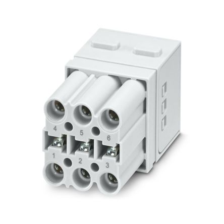 Phoenix Contact Heavy Duty Power Connector Insert, 20A, Socket, HC-M-TSC Series, 6 Contacts [1079590]; 497-905