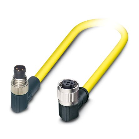 Phoenix Contact Right Angle Male 3 way M8 to Right Angle Female 3 way M12 Sensor Actuator Cable, 1.5m [1406288]; 498-231
