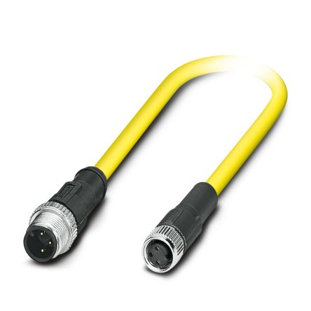 Phoenix Contact Straight Male 3 way M12 to Straight Female 3 way M8 Sensor Actuator Cable, 1.5m [1406294]; 498-232