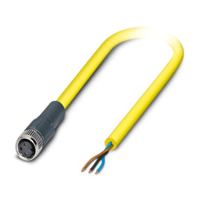 Phoenix Contact Straight Free Ends to Straight Female 3 way M8 Sensor Actuator Cable, 10m [1406316]; 498-239