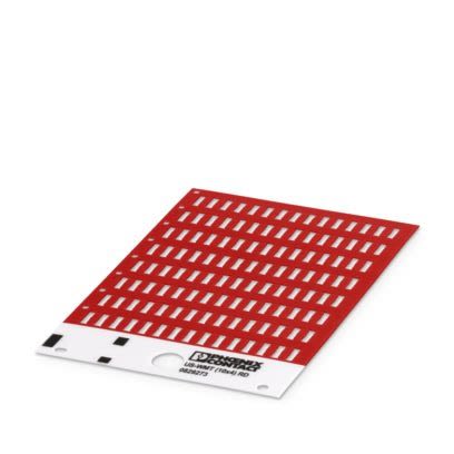 Phoenix Contact US-WMT Cable Binder Cable Marker, Red, Pre-printed "Unlabeled", 0.6 → 7mm Cable, for Conductor [0829273]; 499-206