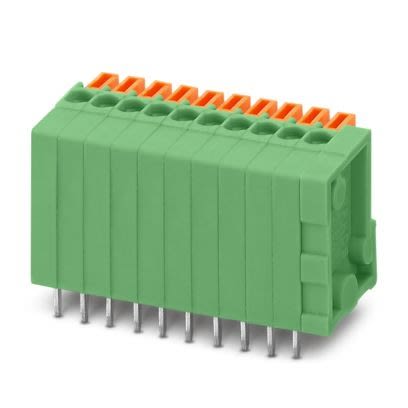 Phoenix Contact FFKDSA1 Series PCB Terminal Block, 24-Contact, 2.54mm Pitch, Wave Soldering, 1-Row, Push In Spring [1789524]; 499-327
