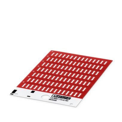 Phoenix Contact US-WMT Cable Binder Cable Marker, Red, Pre-printed "Unlabeled", 0.6 → 10mm Cable, for Conductor [0829280]; 499-357