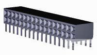 TE Connectivity AMPMODU Modu Connector System Series Right Angle Board PCB Header, 34 Contact(s), 2.54 mm Pitch, 2 [535512-4]; 505-995